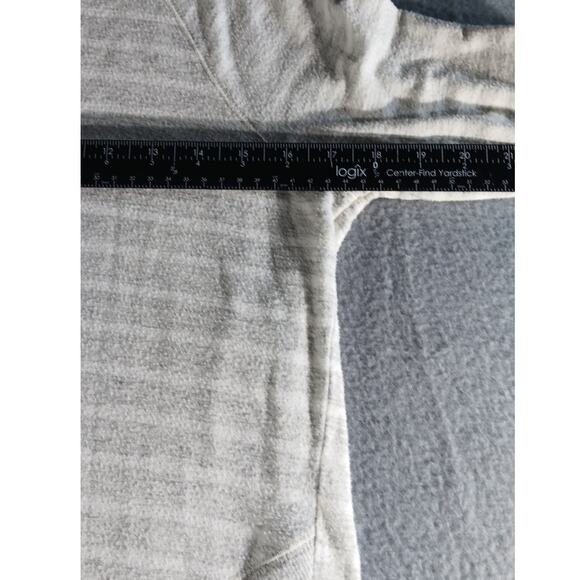 Athleta Gray Striped Crossover Hem Pullover Sweatshirt Women ST Cozy Minimalist - Picture 3 of 6
